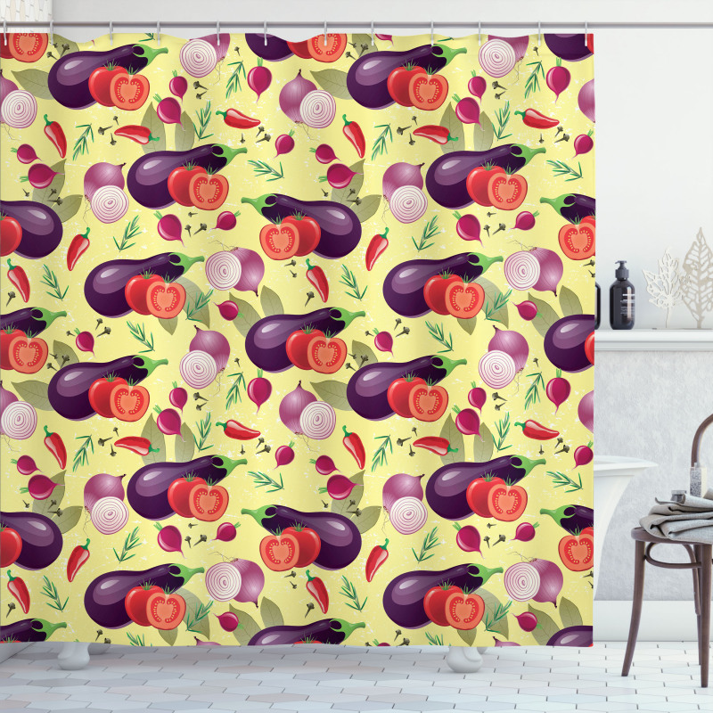 Organic Tasty Eating Shower Curtain