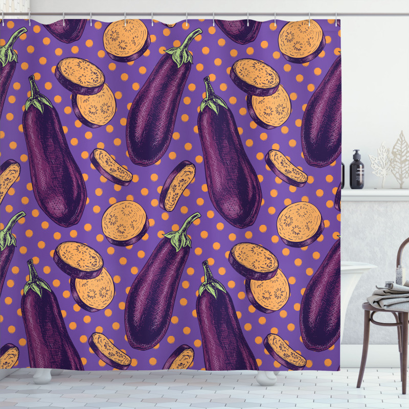 Retro Realistic Dotted Shower Curtain