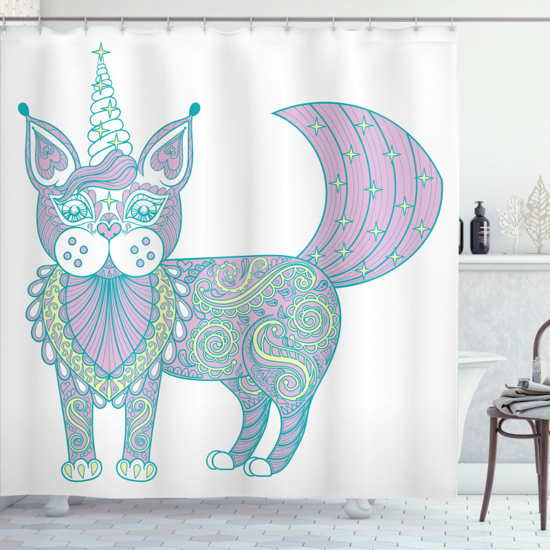 Magic Cat Ethnic Shower Curtain