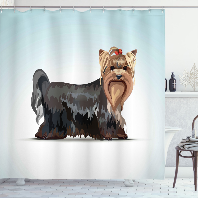 Bow Head Meshed Colors Shower Curtain