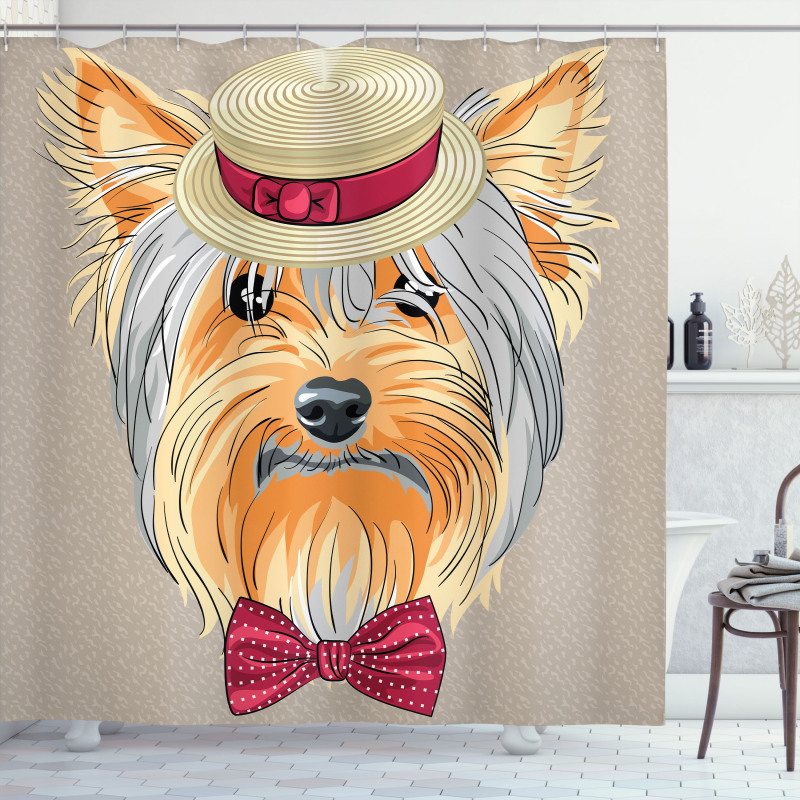 Hipster Gentleman Dog Shower Curtain