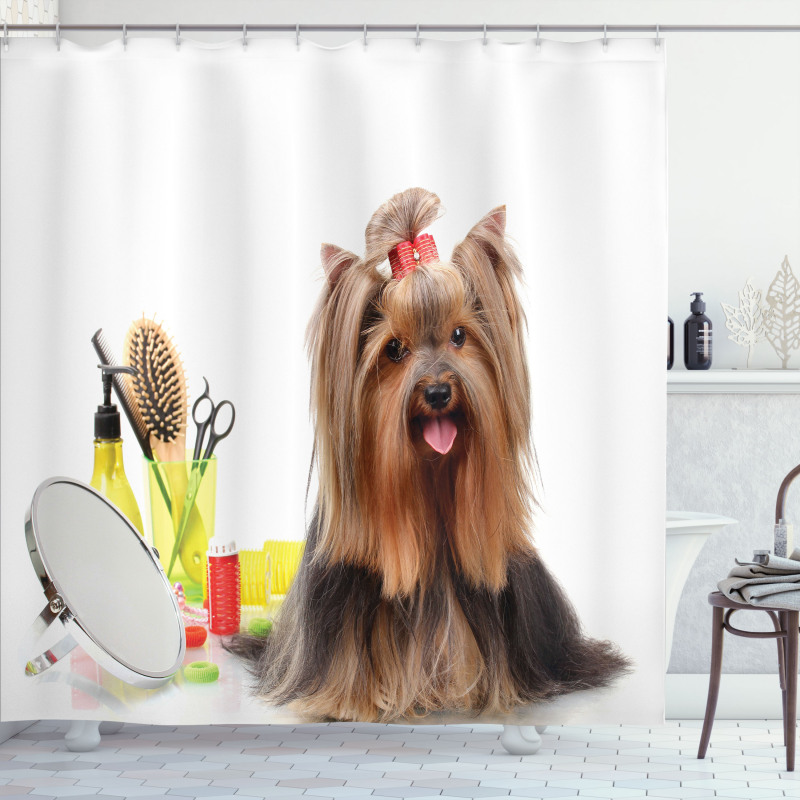 Hairstyle Puppy Shower Curtain