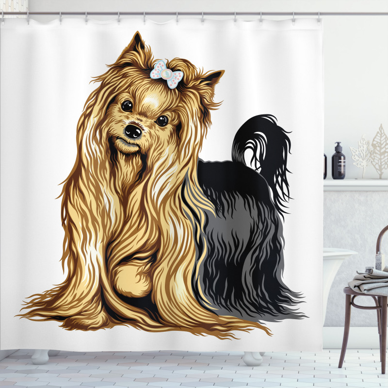 Long Haired Domestic Pet Shower Curtain