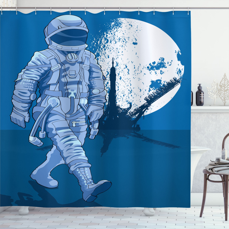 Walking on the Moon Shower Curtain