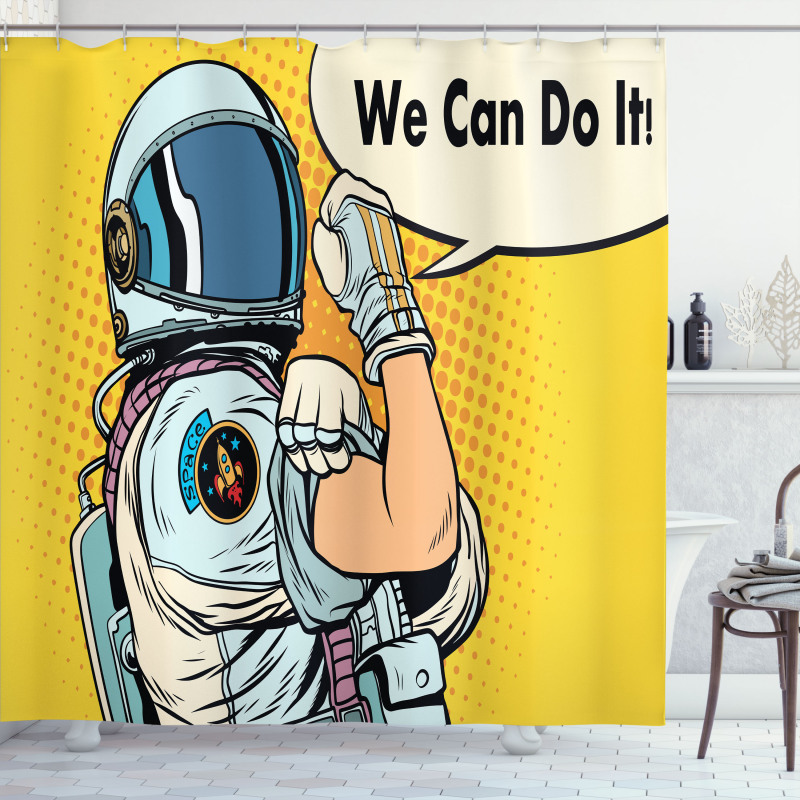 We Can Do It Space Shower Curtain