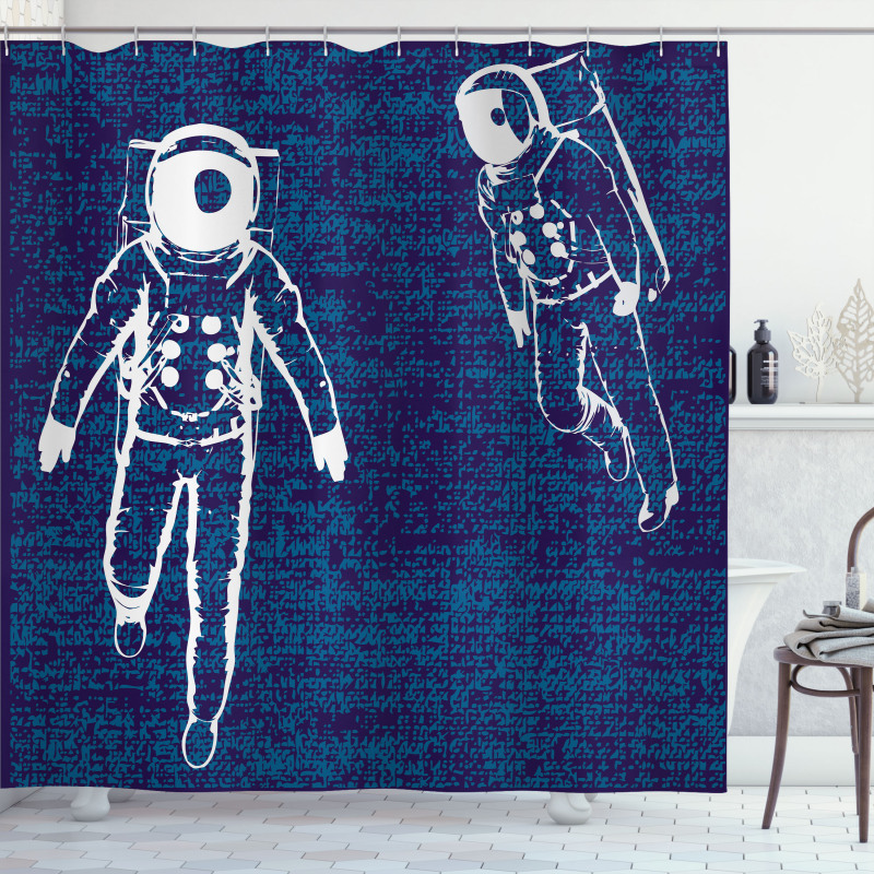 Astronauts Floating Shower Curtain