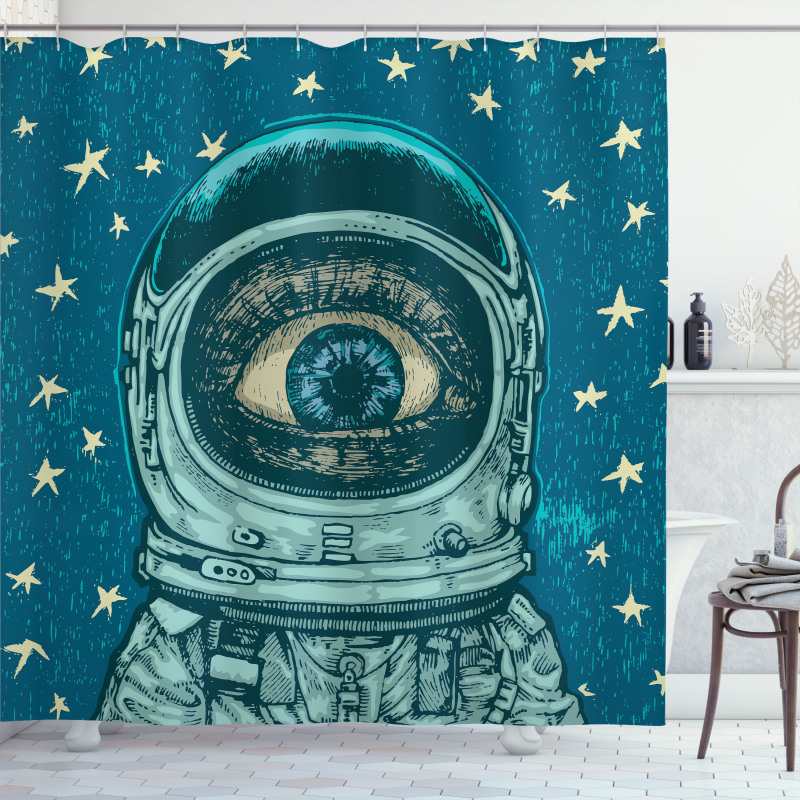 Amazed Astronaut Eye Shower Curtain