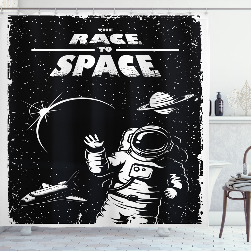 Race to Space Shower Curtain