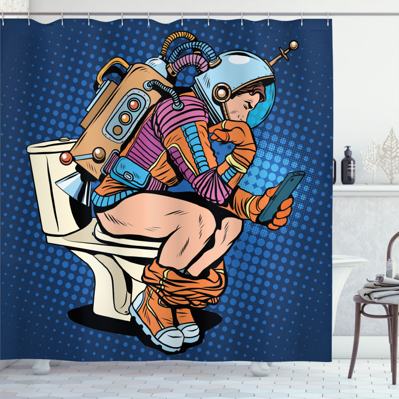 Thinking Man Space Shower Curtain