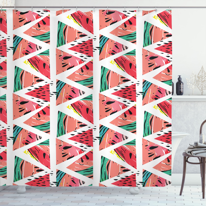 Abstract Watermelon Shower Curtain
