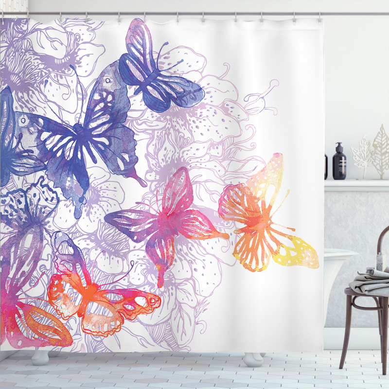 Fantasy Butterflies Shower Curtain