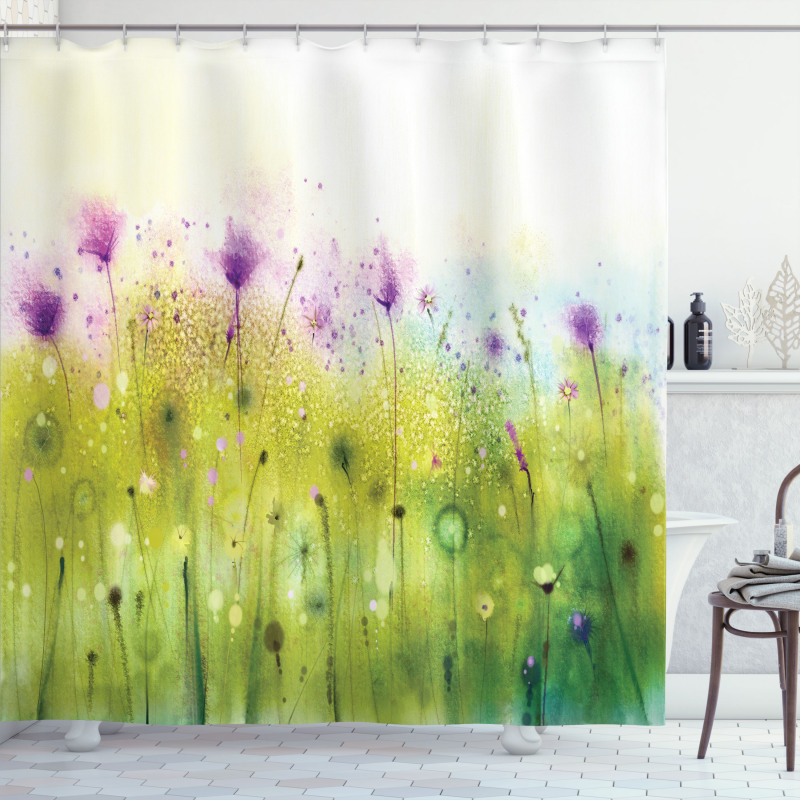 Purple Cosmos Flora Shower Curtain