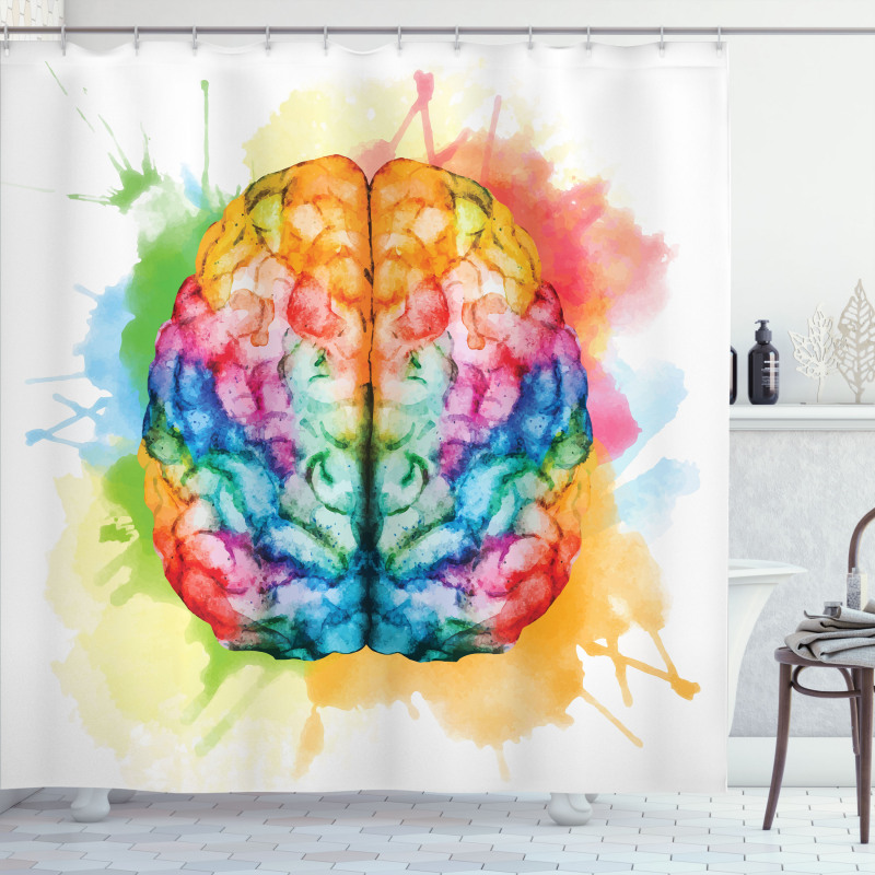Colorful Human Brain Shower Curtain
