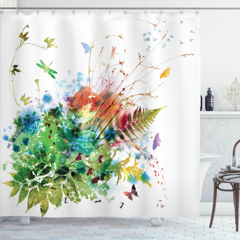 Floral Jungle Summer Shower Curtain