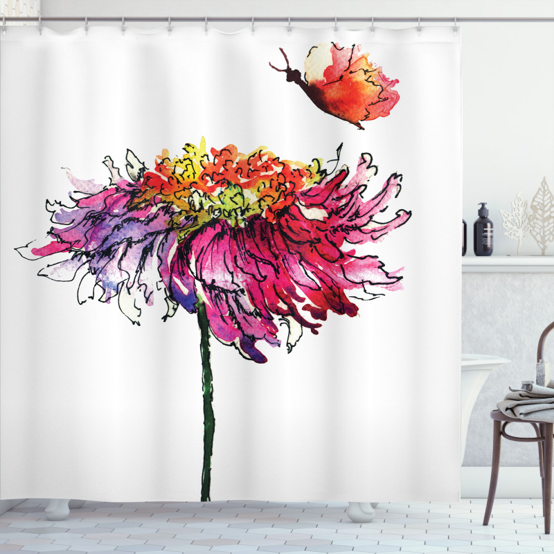 Chrysanthemum Flower Shower Curtain