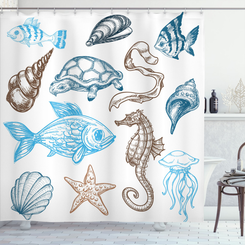 Underwater Marine Life Shower Curtain