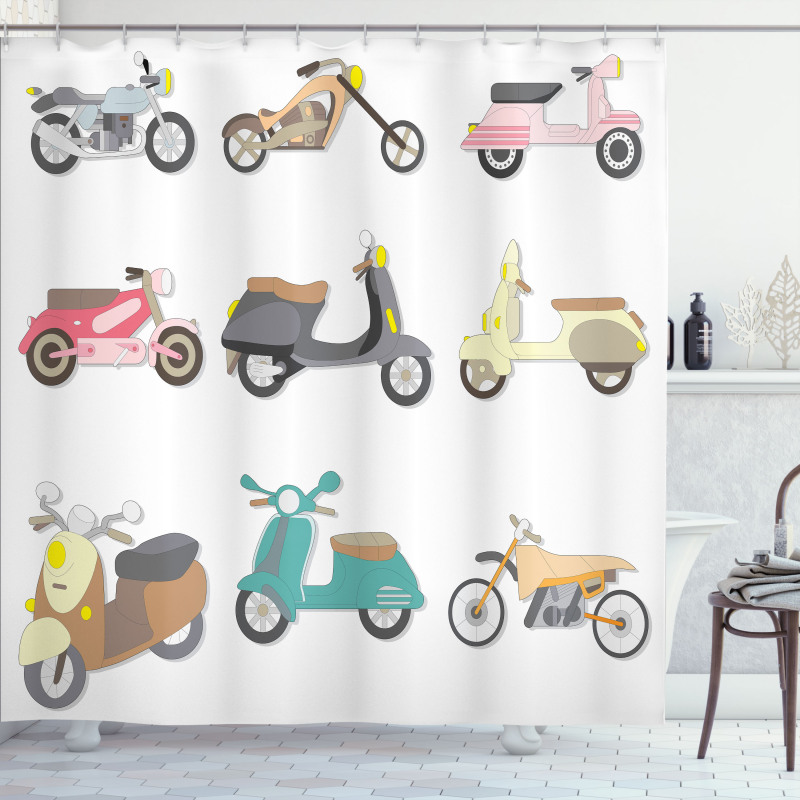 Scooters Design Shower Curtain