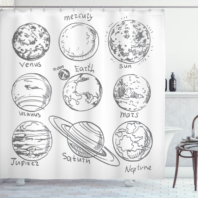 Solar System Mercury Shower Curtain