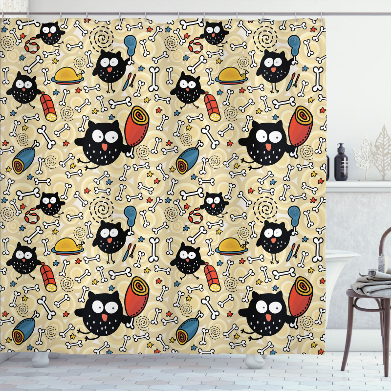 Hungry Owls Eating Shower Curtain