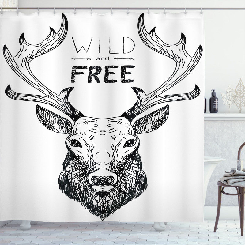 Deer Wild Free Shower Curtain