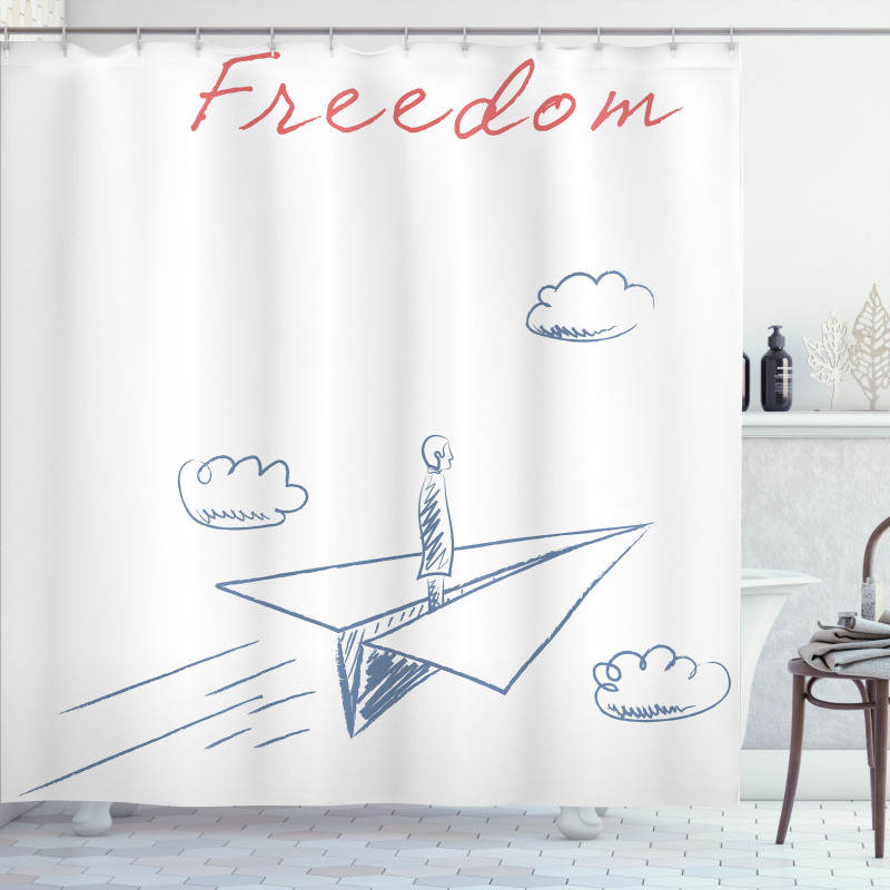 Paper Plane Sketch Shower Curtain