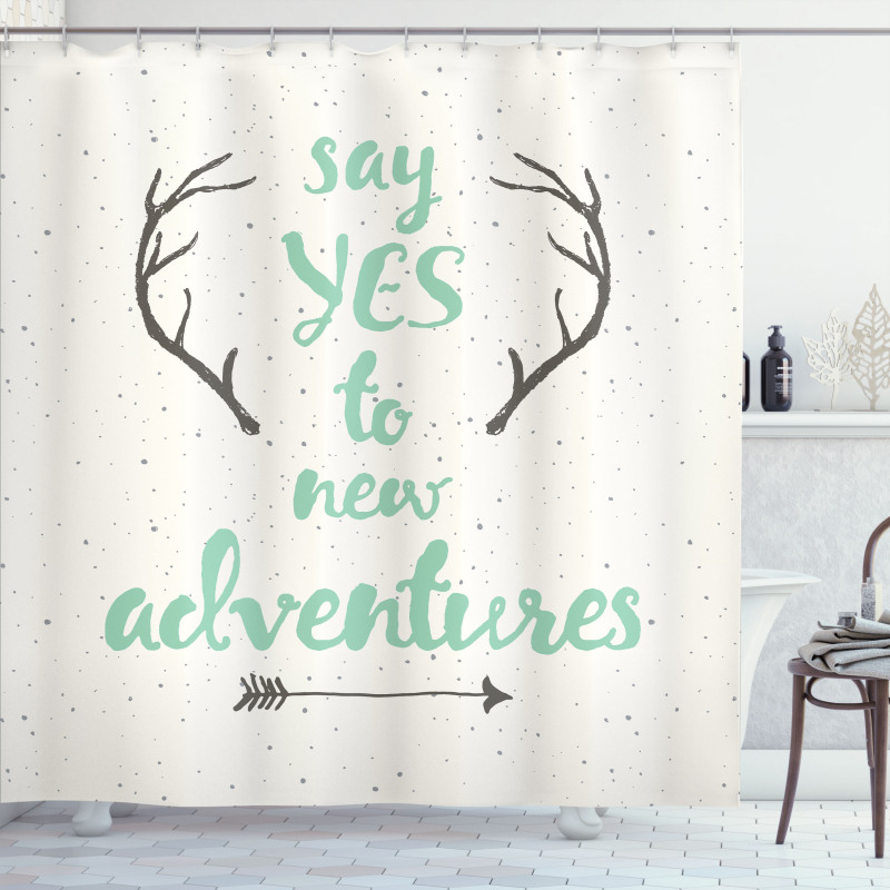 Words Antlers Arrows Shower Curtain