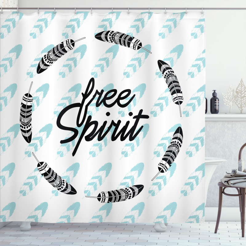Little Feather Circle Shower Curtain