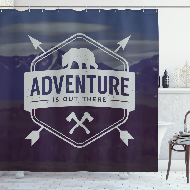 Bear Mountain Logo Shower Curtain
