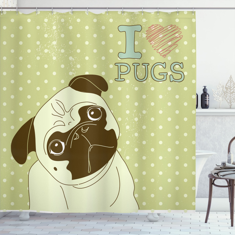 Tilted Head Dog Funny Shower Curtain