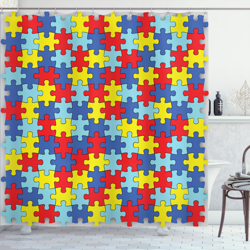 Colorful Puzzle Pieces Shower Curtain