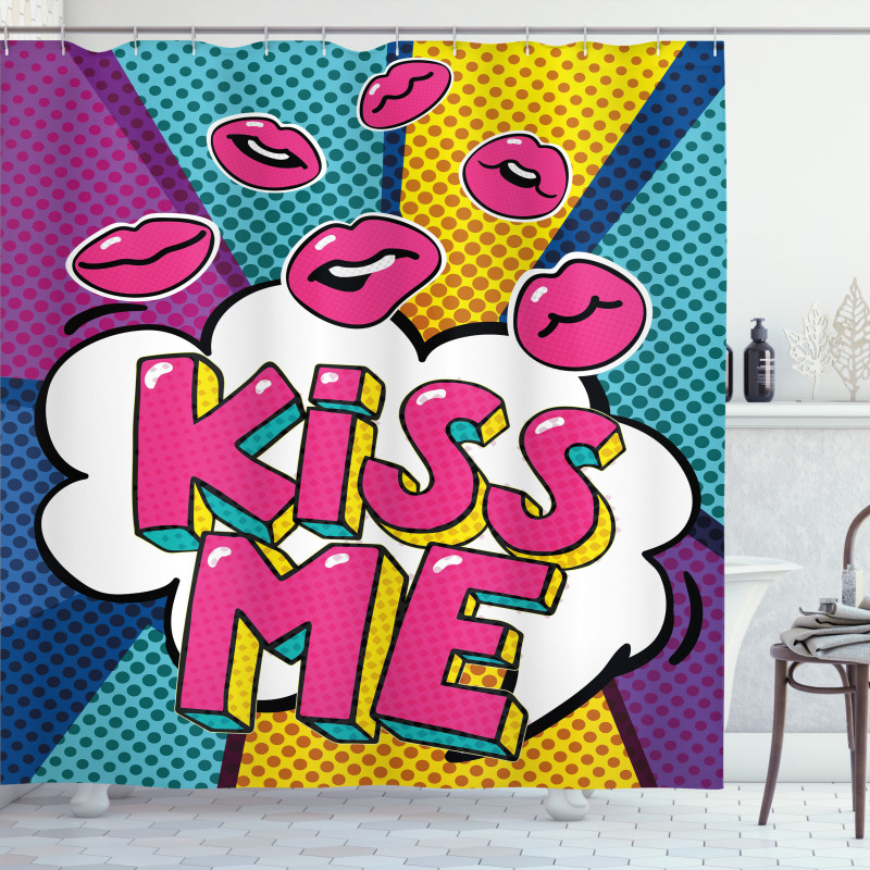 Word Bubble Pop Art Style Shower Curtain