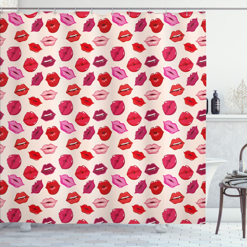 Vivid Colored Lips Glamour Shower Curtain