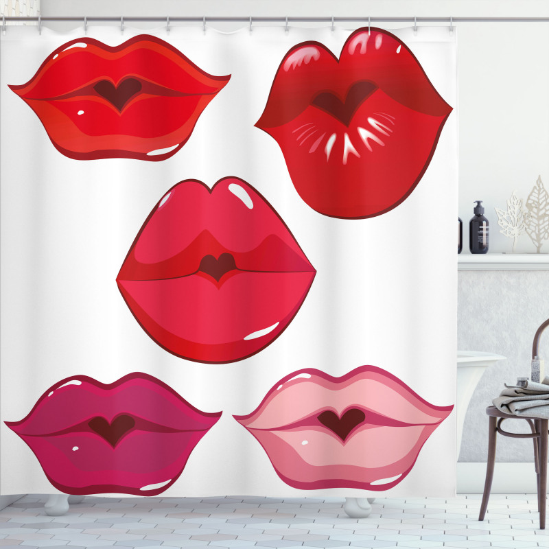 Woman Lips Kiss Affection Art Shower Curtain