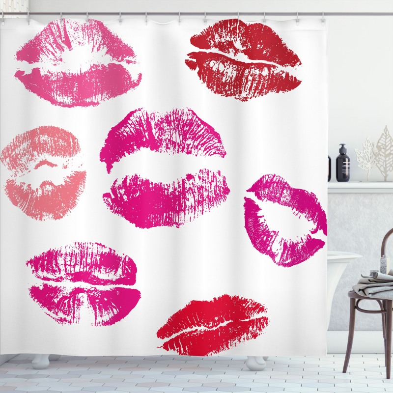 Grunge Looking Lipstick Shower Curtain