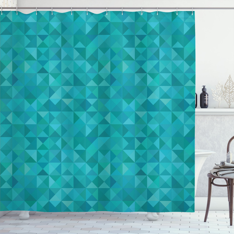 Triangles Squares Modern Shower Curtain