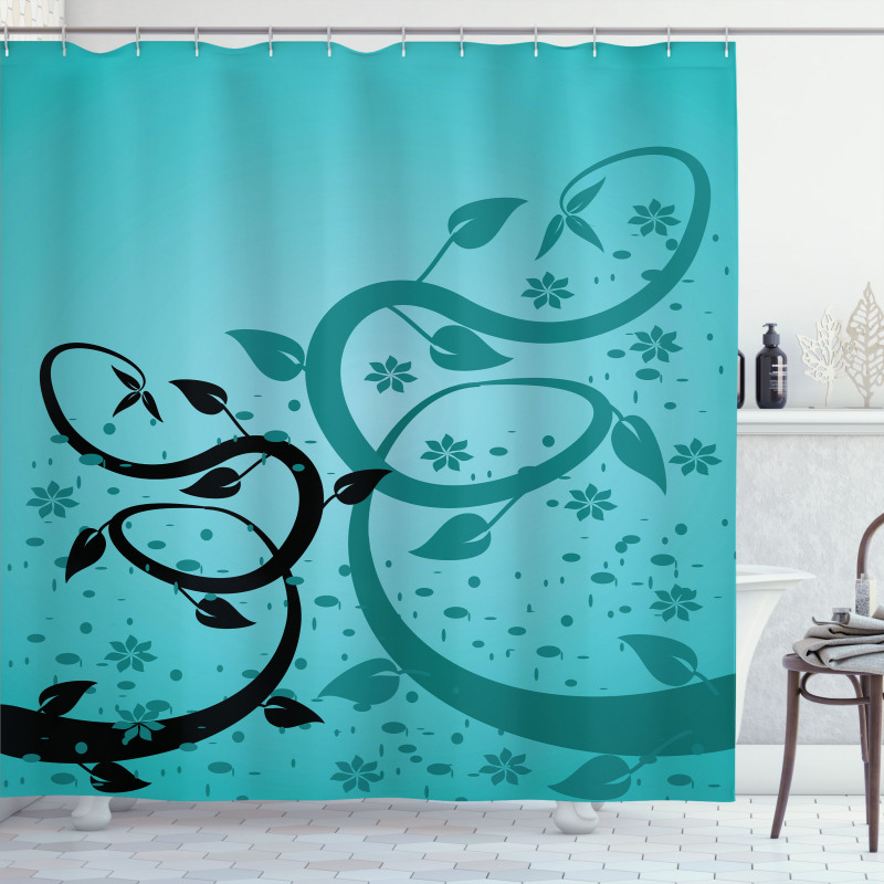 Floral Winding Tendrils Shower Curtain