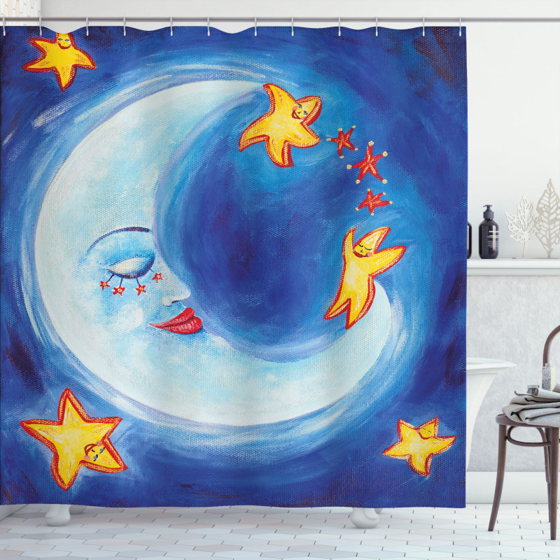 Cartoon Vibrant Star Dance Shower Curtain