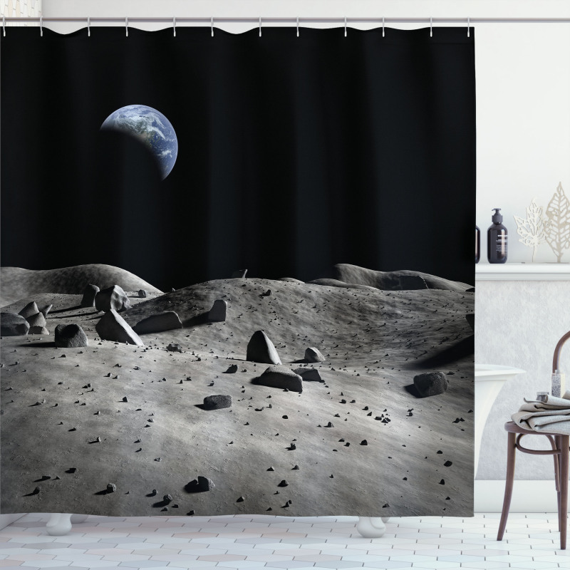 Earth Seen from the Moon Shower Curtain