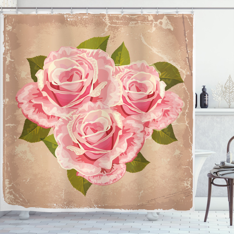 Pink Bouquet of Flowers Shower Curtain