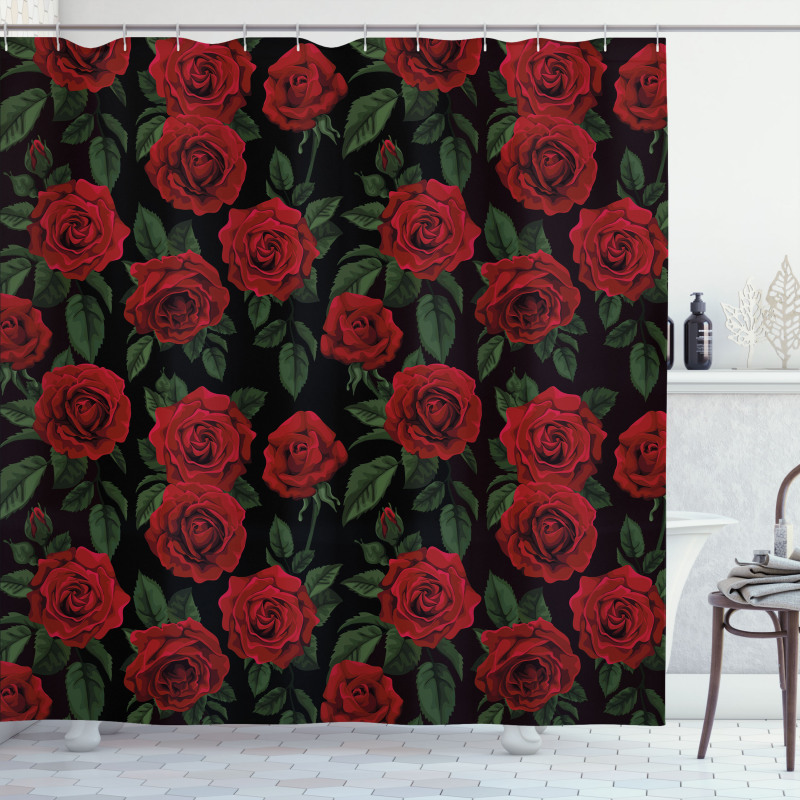 Retro Petals Leaves Growth Shower Curtain