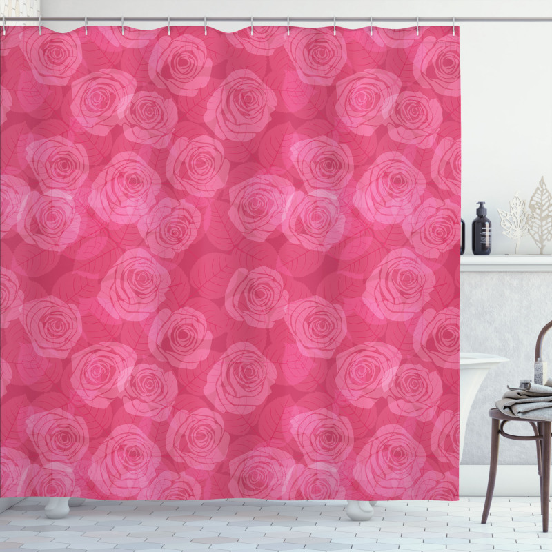 Shades of Pink Romantic Shower Curtain