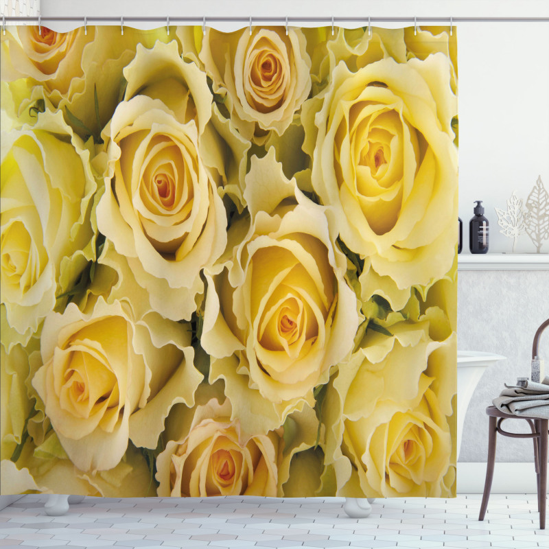 Yellow Bridal Flourish Shower Curtain