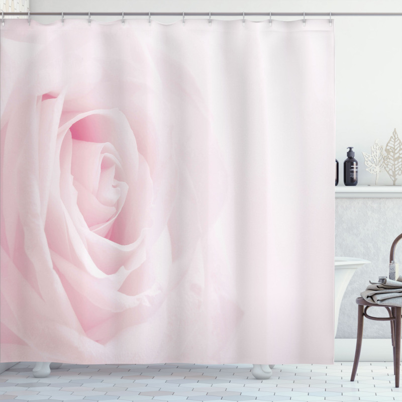 Close up Pink Flourish Shower Curtain