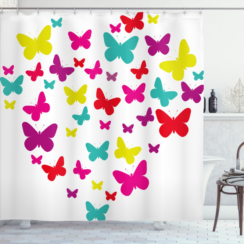 Butterfly Heart Love Shower Curtain