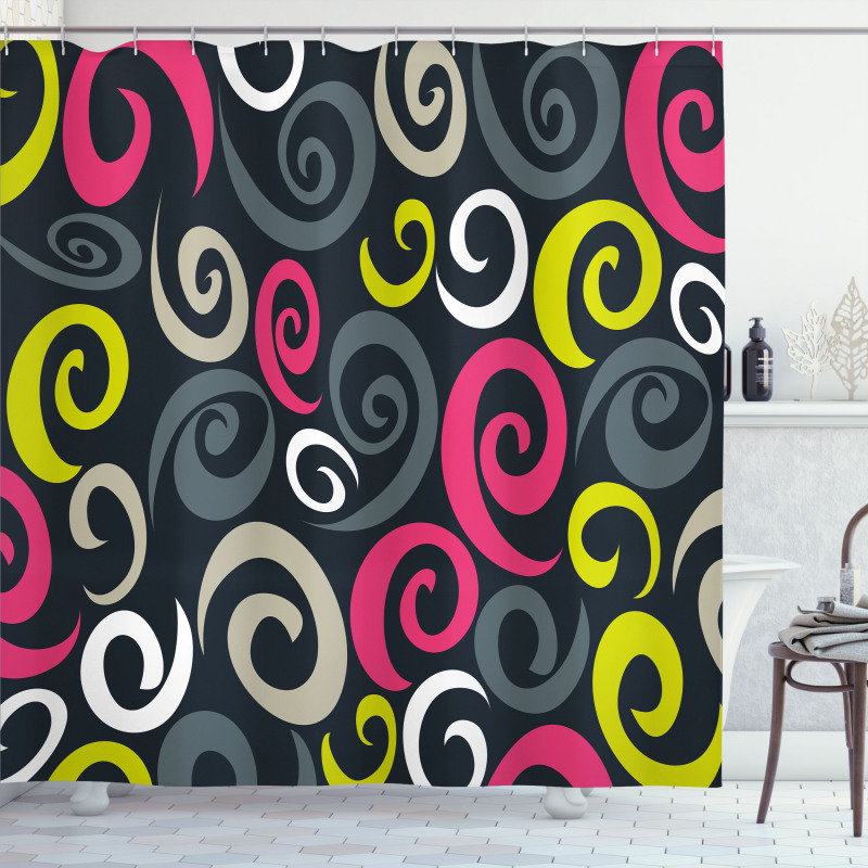 Sixties Swirls Shower Curtain