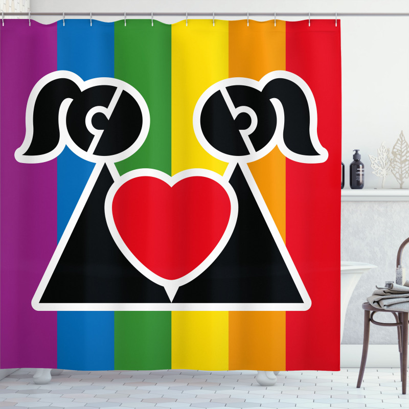 Love Wins Gay Couple Shower Curtain