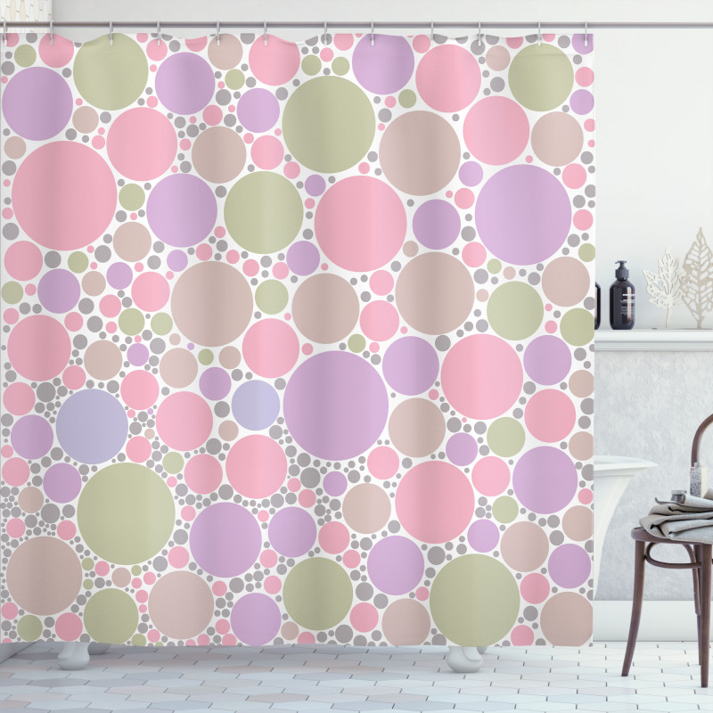 Geometric Polka Dots Shower Curtain