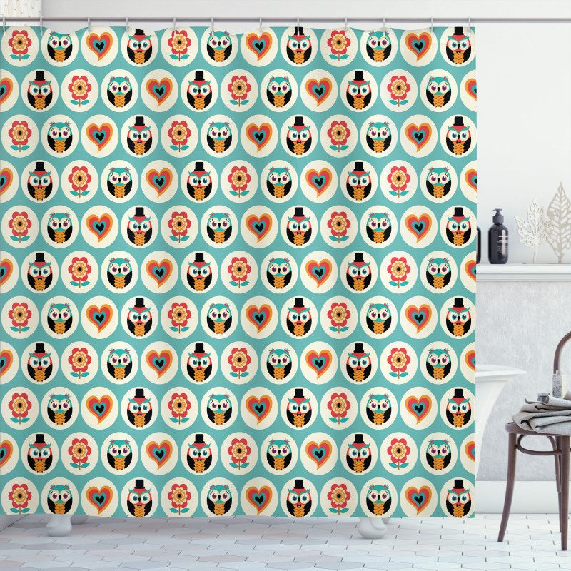Clothed Owls Male Female Shower Curtain
