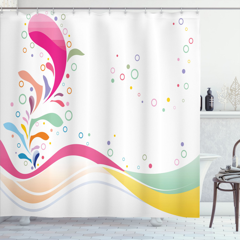 Vivid Bubbles Dots Shower Curtain