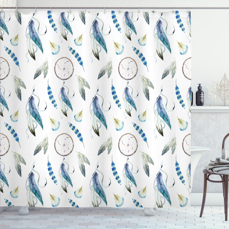 Aztec Tribal Feahers Shower Curtain